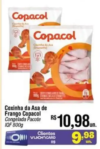 Fort Atacadista Coxinha da Asa de Frango Copacol Congelada Pacote IQF 800g oferta