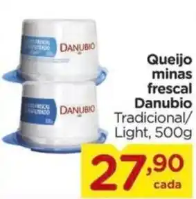Carrefour Queijo minas frescal Danubio Tradicional/ Light, 500g oferta