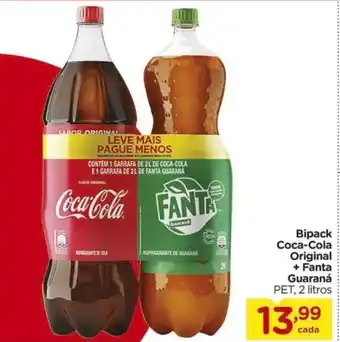Carrefour Bipack Coca-Cola Original + Fanta Guaraná PET, 2 litros oferta