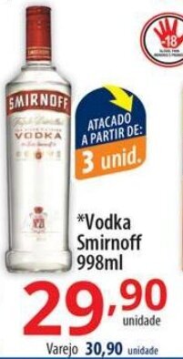 Akki Atacadista Vodka Smirnoff 998ml oferta