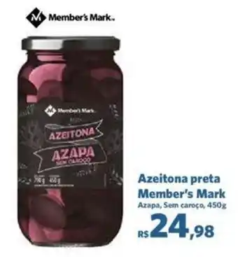 Sam's Club Azeitona preta Member's Mark Azapa, Sem caroço, 450g oferta