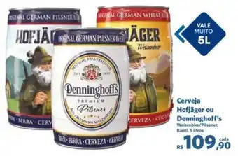 Cerveja Hofjäger ou Denninghoff's Weizenbier/Pilsener, Barril, 5 litros