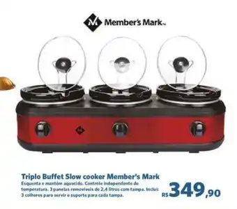 Sam's Club Triplo Buffet Slow cooker Member's Mark oferta