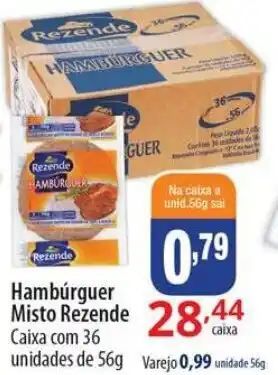 Akki Atacadista Hamburguer Misto Rezende caixa com 36 unidades de 56g oferta