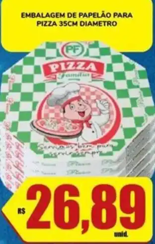 EMBALAGEM DE PAPELÃO PARA PIZZA 35CM DIAMETRO