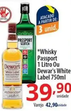 Akki Atacadista Whisky passport 1L ou Dewar's White Label 750ml oferta