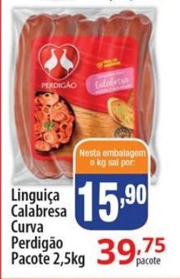 Akki Atacadista Linguica Calabresa curva Perdigao pacote 2.5kg oferta