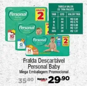 Fralda Descartável Personal Baby Mega Embalagem Promocional