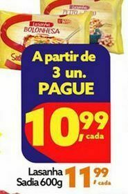 Raiz Superatacado Lasanha sadia 600g oferta