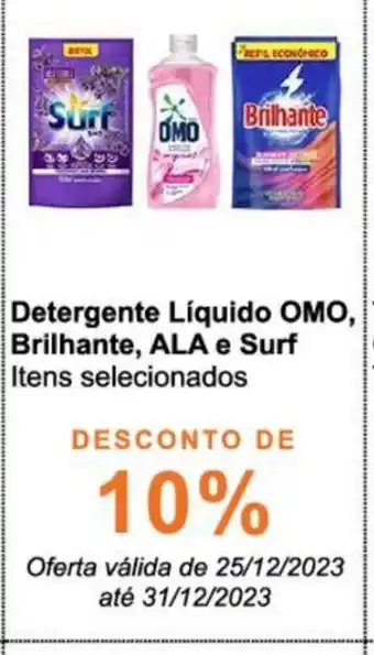 Atacadão Detergente Líquido OMO, Brilhante, ALA e Surf Itens selecionados oferta