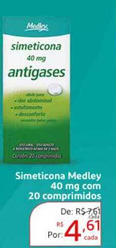 Drogaria Extra Simeticona Medley 40 Mg Com 20 Comprimidos oferta