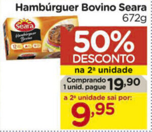 Carrefour Hamburguer Bovino Seara 672g oferta