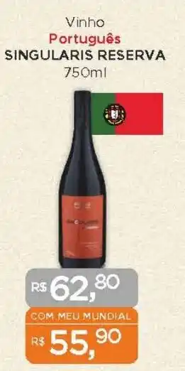 Supermercados Mundial Vinho Português SINGULARIS RESERVA 750ml oferta