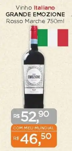 Supermercados Mundial Vinho Italiano GRANDE EMOZIONE Rosso Marche 750ml oferta