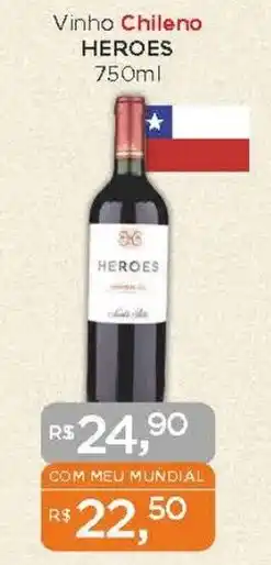 Vinho Chileno HEROES 750ml
