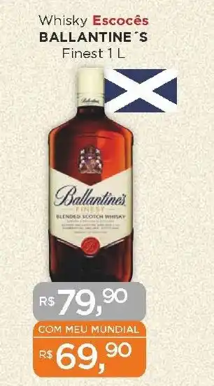 Supermercados Mundial Whisky Escocês BALLANTINE'S Finest 1 L oferta