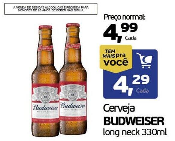 Cerveja Budweiser Long Neck 330ml Oferta Na Cometa Supermercados