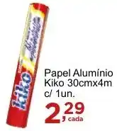 Rossi Supermercado Papel Alumínio Kiko 30cmx4m c/ 1un. oferta