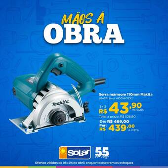 Lojas Solar Serra Mármore 110mm Makita oferta