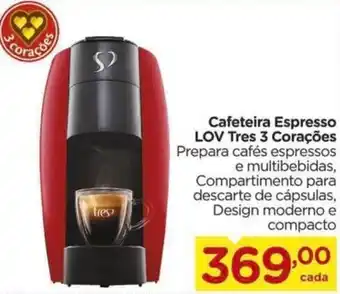 Carrefour Cafeteira Espresso LOV Tres 3 Corações oferta
