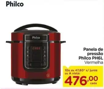 Carrefour Panela de pressão Philco PH6L Vermelha oferta