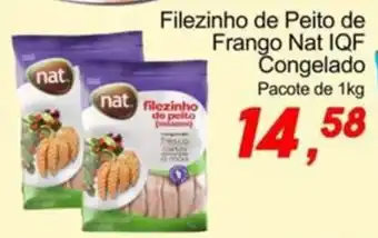 Filezinho de Peito de Frango Nat IQF Congelado Pacote de 1kg