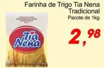 Villefort Atacadista Farinha de Trigo Tia Nena Tradicional Pacote de 1kg oferta