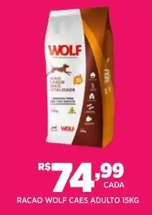 DB Supermercados RACAO WOLF CAES ADULTO 15KG oferta