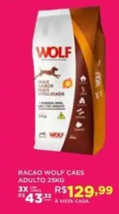 DB Supermercados RACAO WOLF CAES ADULTO 25KG oferta