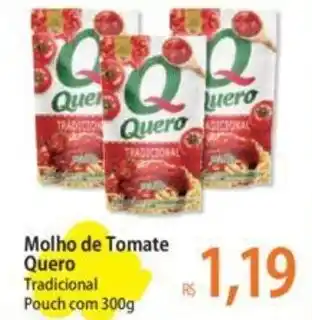 Atacadão Molho de Tomate Quero Tradicional Pouch com 300g oferta