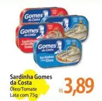 Atacadão Sardinha Gomes da Costa Óleo/Tomate Lata com 75g oferta