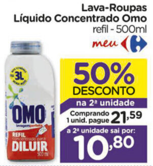 Lava-roupas Liquido Concentrado Omo 500ml
