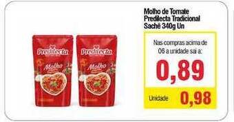 Spani Atacadista Molho De Tomate Predilecta Tradicional 340g oferta