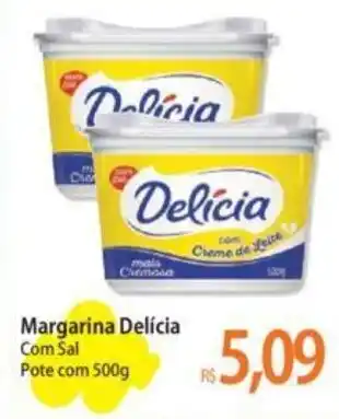 Atacadão Margarina Delícia Com Sal Pote com 500g oferta