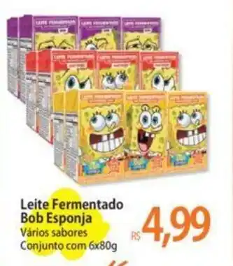 Atacadão Leite Fermentado Bob Esponja Vários sabores Conjunto com 6x80g oferta