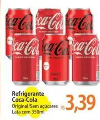 Atacadão Refrigerante Coca-Cola Original/Sem açúcares RS Lata com 350ml oferta