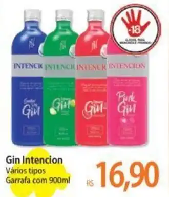 Atacadão Gin Intencion Vários tipos Garrafa com 900ml oferta