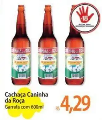 Cachaça Caninha da Roça Garrafa com 600ml