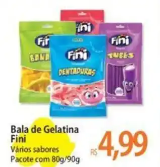 Atacadão Bala de Gelatina Fini Vários sabores Pacote com 80g/90g oferta