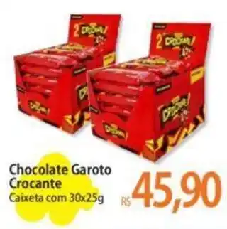 Atacadão Chocolate Garoto Crocante Caixeta com 30x25g oferta