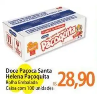 Atacadão Doce Paçoca Santa Helena Paçoquita Rolha Embalada Caixa com 100 unidades oferta