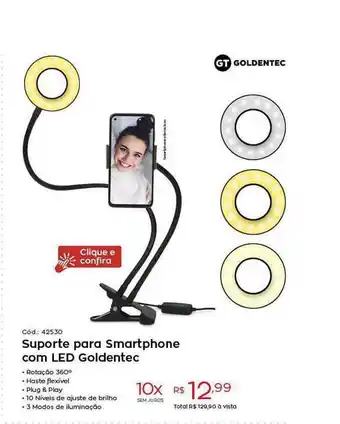 Ibyte Suporte Para Smartphone Com Led Goldentec oferta