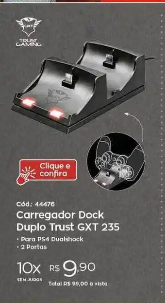 Carregador Dock Duplo Trust Gxt 235