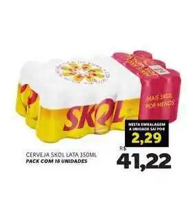 Cerveja Skol Lata Pack Com 18 Unidades 350ml