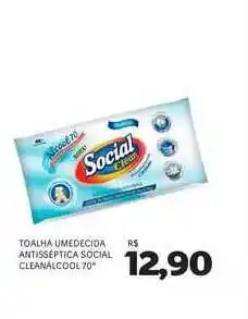 Toalha Umedecida Antisséptica Social Cleanalcool 70°