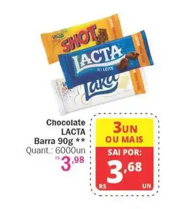 Althoff Supermercados Chocolate Lacta Barra 90g oferta