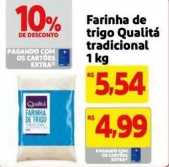 Extra Supermercado Farinha de trigo Qualitá tradicional 1kg oferta
