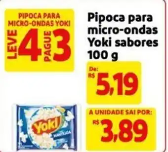Extra Supermercado Pipoca para micro-ondas Yoki sabores 100 g oferta