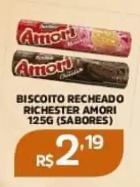 Pinheiro Supermercado BISCOITO RECHEADO RICHESTER AMORI 125G (SABORES) oferta
