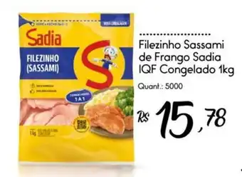 Giassi Supermercados Filezinho Sassami de Frango Sadia IQF Congelado 1kg oferta